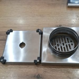 Fyeer Ss304 4 Inch Square Invisible Tile Insert Floor Drain